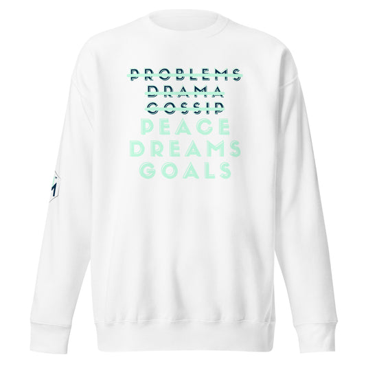 Peace Dreams Goals Sweatshirt - MINT text